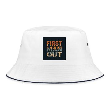 First Man Out Mountain Escape - Bucket Hat - white/navy - Front
