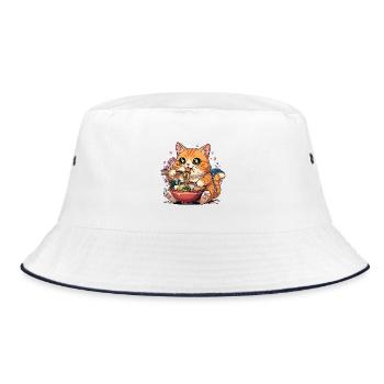 Chat ramen kawaii Mont Fuji - Bob - blanc/marine - Devant