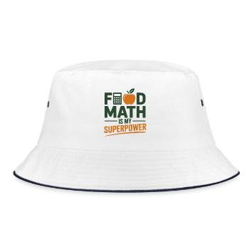 Food Math Is My Superpower Dietitian Expert  - Bucket Hat - white/navy - Front