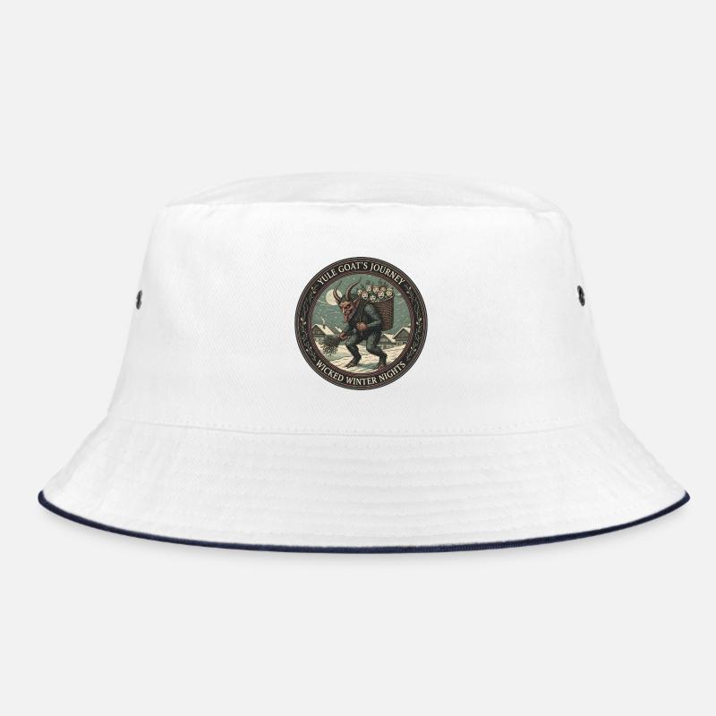 Die Reise der Weihnachtsziege – Böse Winternächte - Bucket Hat - Weiß/Navy