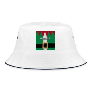 Team Elfi Kostüm Belt Look - Bucket Hat - Weiß/Navy - Vorne