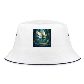Forest Rainbow Dragon - Bucket Hat - white/navy - Front