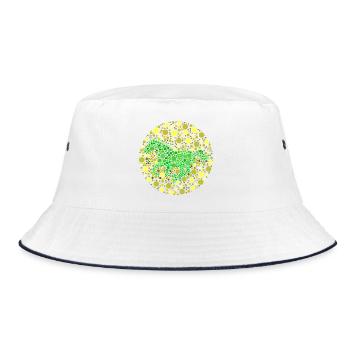 Horse at a gallop color test - Bucket Hat - white/navy - Front