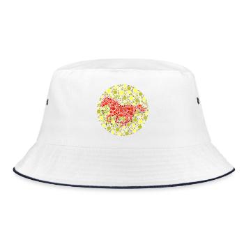 Horse Motif Color Test - Bucket Hat - white/navy - Front