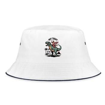 Not Today, Satan - Funny Jesus T-Shirt - Bucket Hat - white/navy - Front