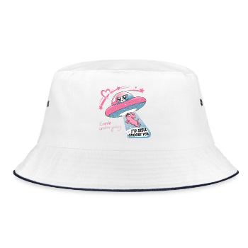 Humor Hund Liebe Unendliches Geschenk Meisterin - Bucket Hat - Weiß/Navy - Vorne