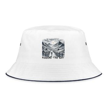 feeding the rat - off to new adventures - Bucket Hat - white/navy - Front