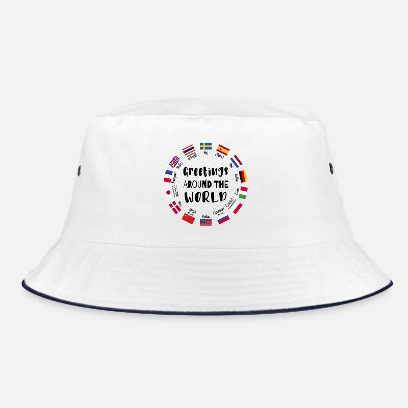 Greetings from all over the world - Hello in all languages Bucket Hat