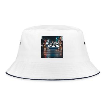 Black More Neon City Nachtdesign - Bucket Hat - Weiß/Navy - Vorne