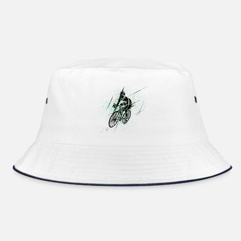 Green Spray Cyclist - Bucket Hat - white/navy