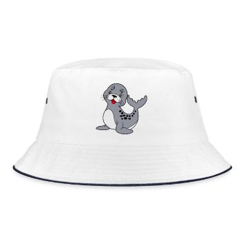 seal - Bucket Hat - white/navy - Front