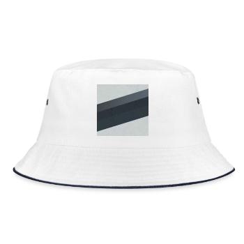 Scandi Geometric Art Grey Sand - Bucket Hat - white/navy - Front