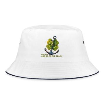 Shamrock Anchor Beach Motto - Bucket Hat - white/navy - Front