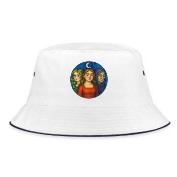 Moonlit Trio Portrait - Bucket Hat - white/navy - Front