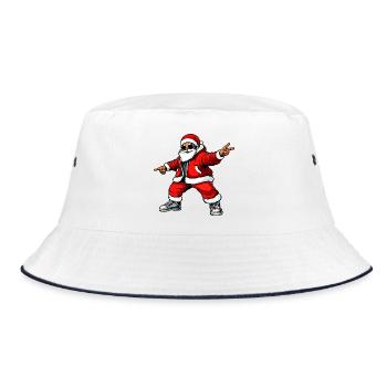 Cooler Peace Weihnachtsmann - Bucket Hat - Weiß/Navy - Vorne