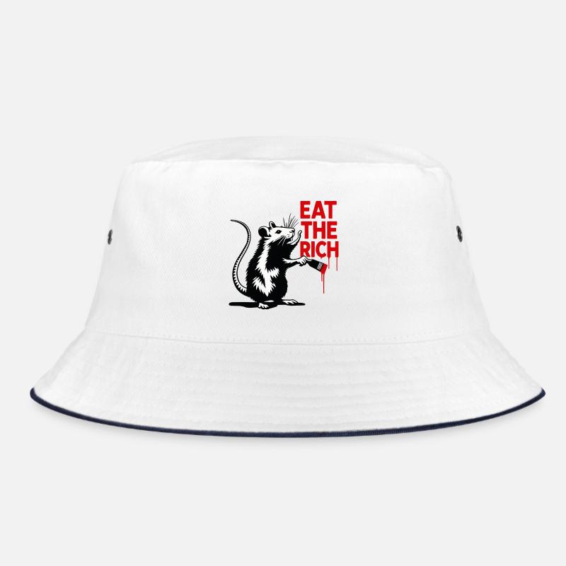 Rat with a red message Bucket Hat