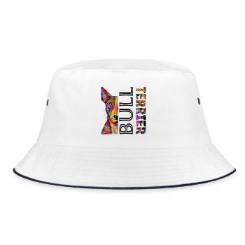 Colorful Bull Terrier - Bucket Hat - white/navy - Front