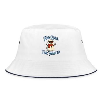 Too Cool For Winter Snowman - Bucket Hat - white/navy - Front