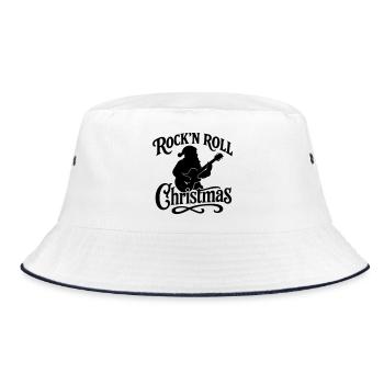 Christmas time Xmas weihnachten rock'n roll Santa  - Bucket Hat - Weiß/Navy - Vorne