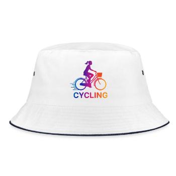 Rainbow Gradient Cyclist - Bucket Hat - white/navy - Front