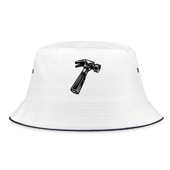 I've got a hammer and I know how to use it - Bucket Hat - white/navy - Front