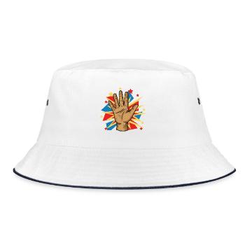 Comic hand with explosion burst - Bucket Hat - white/navy - Front