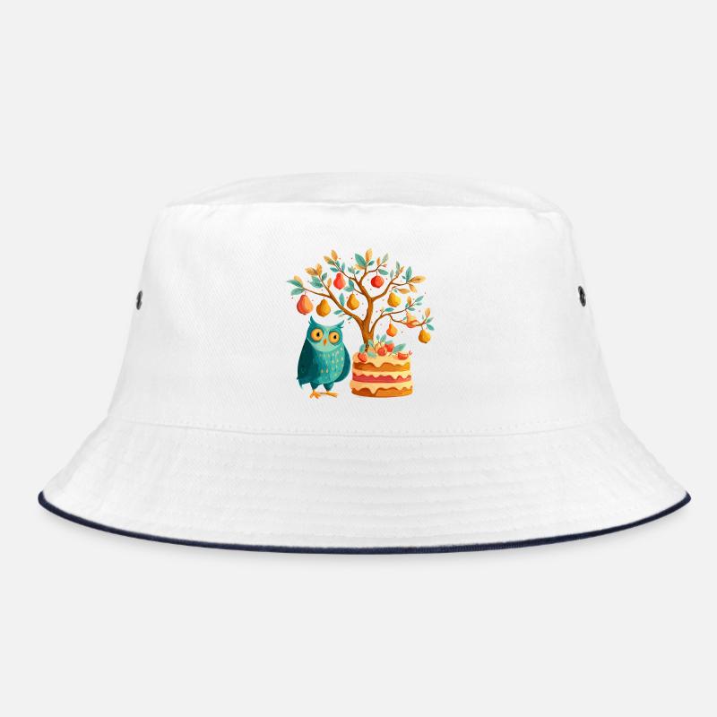 Fruit tree and owl cake Bucket Hat