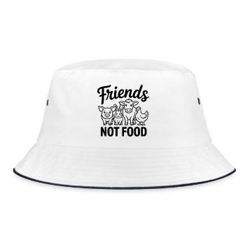 Amis pas nourriture - Logo du véganisme cool - Bob - blanc/marine - Devant