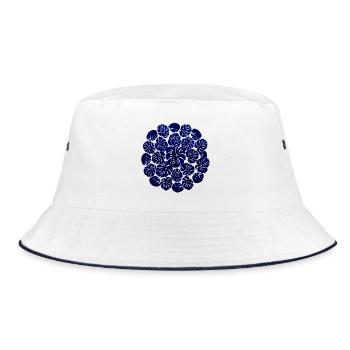 Monstera Circle Design – Dark Blue Plant Pattern - Bucket Hat - white/navy - Front