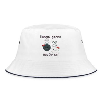 Weihnachtskugeln Weihnachten Freunde - Bucket Hat - Weiß/Navy - Vorne