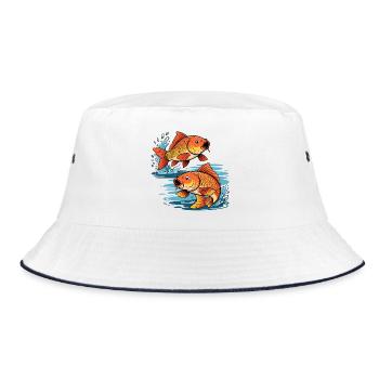 Carpe – Conception de la pêche sportive avec deux carpes - Bob - blanc/marine - Devant