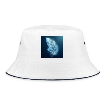 Ethereal Feather Luminous – Symbol of Light - Bucket Hat - white/navy - Front