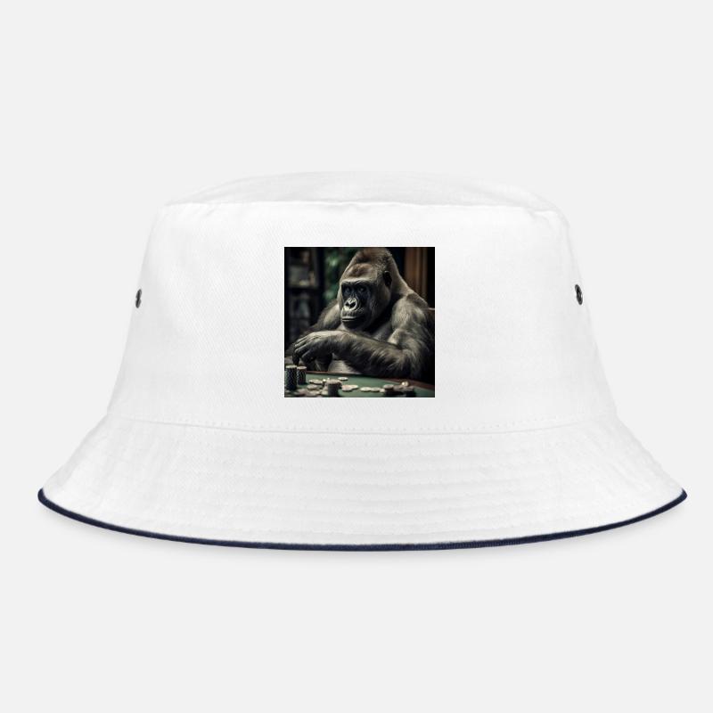 Gorilla at the Poker Table – Cold-Blooded Professional Bucket Hat