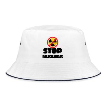Stop Nuclear   - Bucket Hat - Weiß/Navy - Vorne