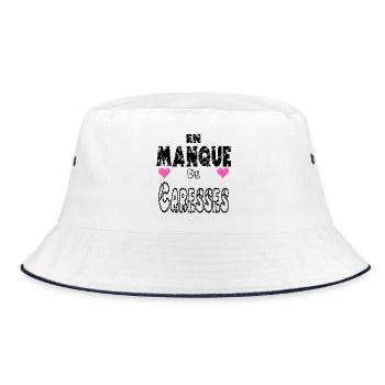In need of caresses - Bucket Hat - white/navy - Front