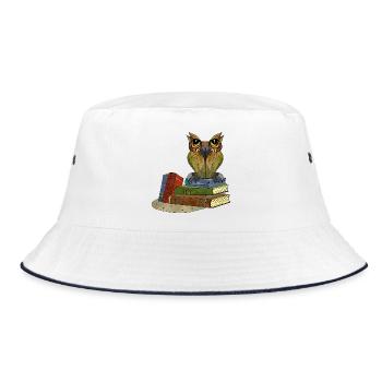 Owl bird - Bucket Hat - white/navy - Front