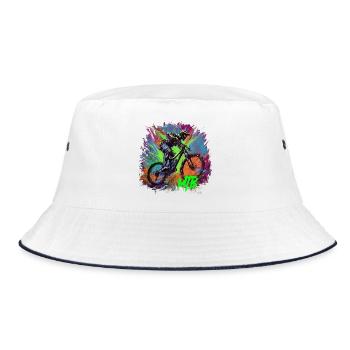 Mtb - Bucket Hat - Weiß/Navy - Vorne