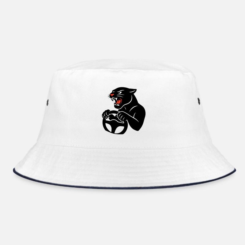 Big cat at the wheel Bucket Hat