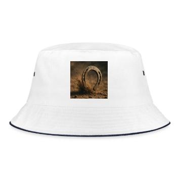 Horseshoe in dust - Bucket Hat - white/navy - Front