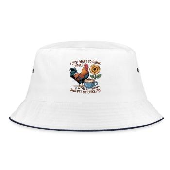 Chicken Coffee - Bucket Hat - white/navy - Front
