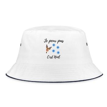 Santa Reindeer T-shirt - Bucket Hat - Weiß/Navy - Vorne