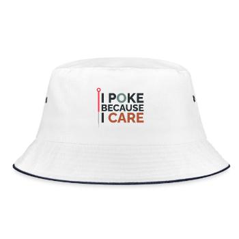 Akupunkteur Ich piekse, weil ich mich professionell fühle - Bucket Hat - Weiß/Navy - Vorne