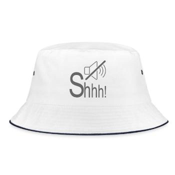 Flüstern leises Pssst. - Bucket Hat - Weiß/Navy - Vorne