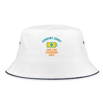 Comfort Zone Charging Motto - Bucket Hat - white/navy - Front