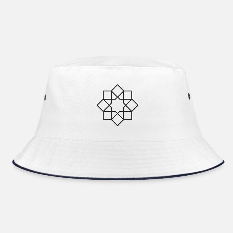 Geometric Square Star Circle Pattern Bucket Hat
