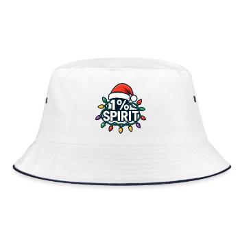 1 Prozent Geist Lustiges Weihnachten Subtil Bah Hu - Bucket Hat - Weiß/Navy - Vorne