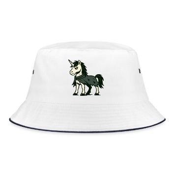 Dark Rogue Unicorn with Tattered Cloak Stealth - Bucket Hat - white/navy - Front