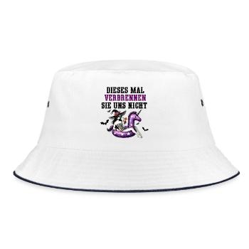 Witch Humor – Burning? No thank you! - Bucket Hat - white/navy - Front