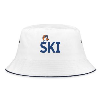 Winter Sports Goose Skiing Ski - Bucket Hat - white/navy - Front