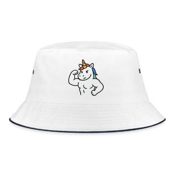 Licorne forte et flexible avec art coloré de crinière - Bob - blanc/marine - Devant